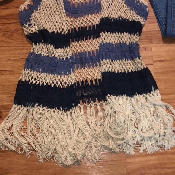 Frazzle blue crochet vest NWT - Picture 6 of 10